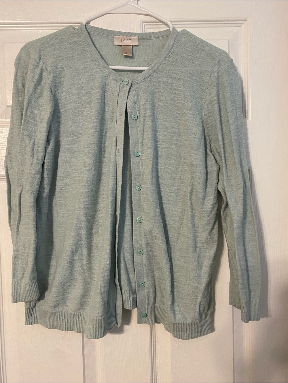 LOFT Soft Mint Green Button-Up Cardigan